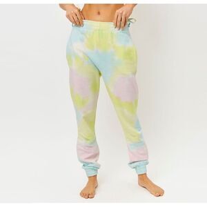 NWT Frankies Bikinis Aiden Rainbow Tie Dye Sweatpant